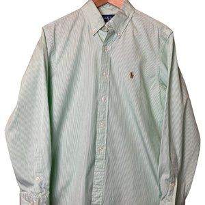Polo Ralph Lauren Mint Green Pinstripe Dress Shirt | Size 15.5